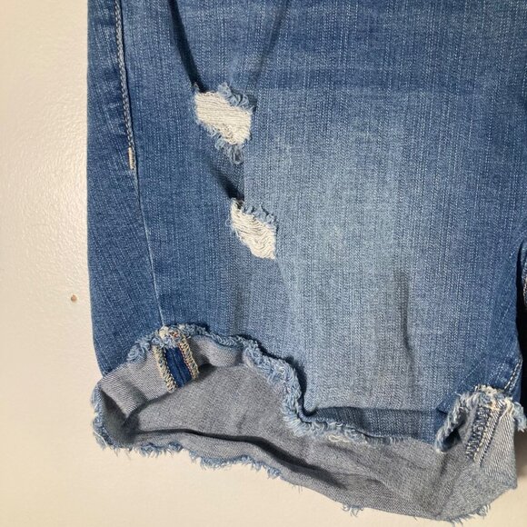 Womens Torrid Distressed Denim Shorts Stretch ButtonFly Blue 20 - Picture 6 of 9